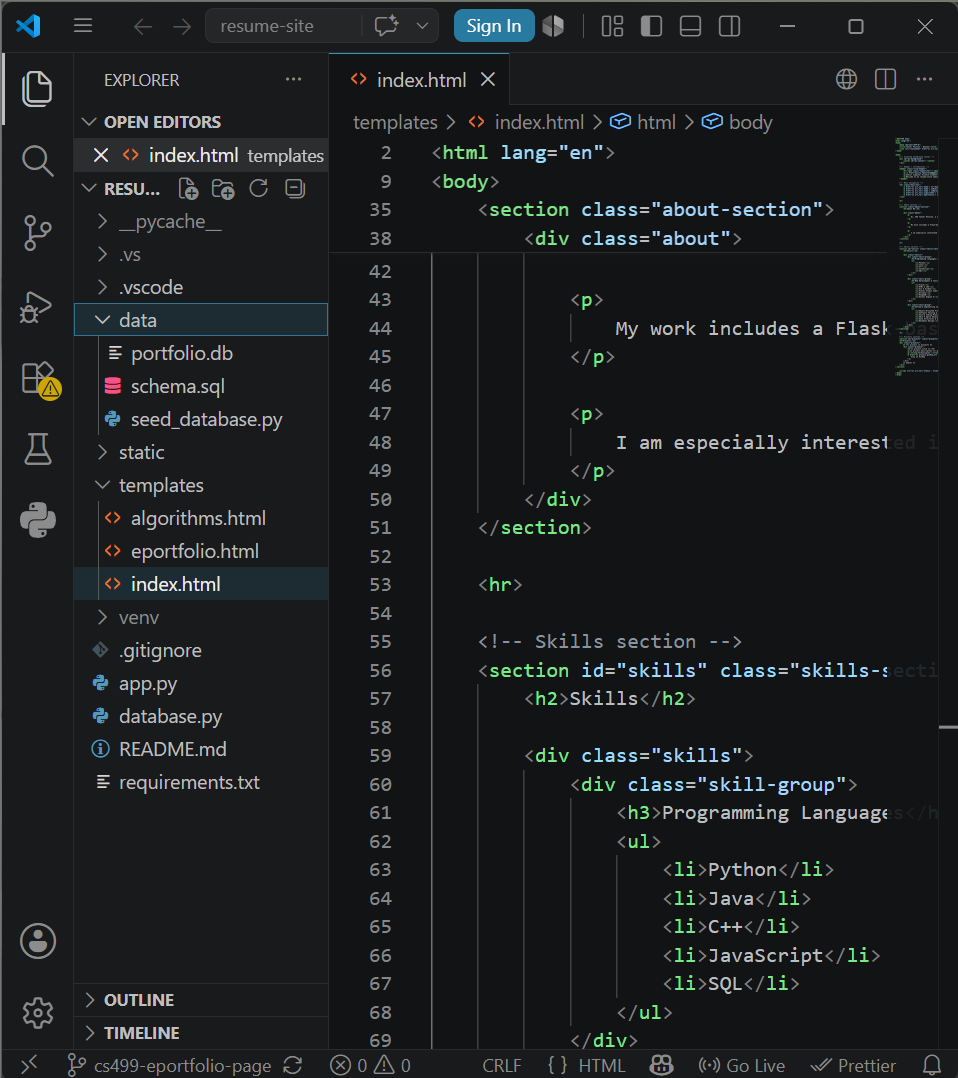 Database after enhancement file structure screenshot
